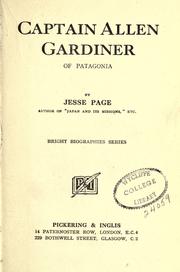 Cover of: Captain Allen Gardiner of Patagonia. by Jesse Page