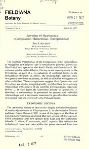 Cover of: Revision of Oparanthus (Compositae, Heliantheae, Coreopsidinae)