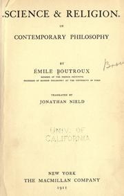 Cover of: Science & religion in contemporary philosophy by ©ØEtienne ©ØEmile Marie Boutroux