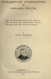 Cover of: Investigations of infrared spectra by William W. Coblentz