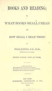 Cover of: Books and reading by Porter, Noah, Porter, Noah