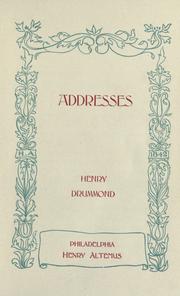 Cover of: Addresses by Henry Drummond