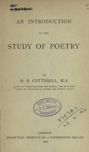 Cover of: An introduction to the study of poetry