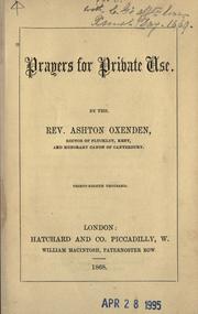Cover of: Prayers for private use by Ashton Oxenden