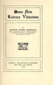 Cover of: Some new literary valuations. by William Cleaver Wilkinson