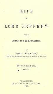 Cover of: Life of Lord Jeffrey: with a selection from his correspondence.