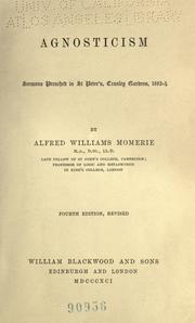 Cover of: Agnosticism: sermons preached in St. Peter's, Cranley gardens, 1883-4