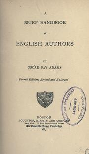 Cover of: A brief handbook of English authors by Oscar Fay Adams