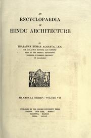 Cover of: An encyclopaedia of Hindu architecture by Prasanna Kumar Acharya