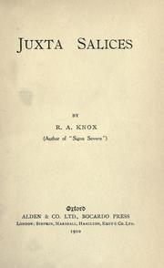 Cover of: Juxta salices by Ronald Arbuthnott Knox