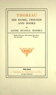 Cover of: Thoreau by Annie Russell Marble
