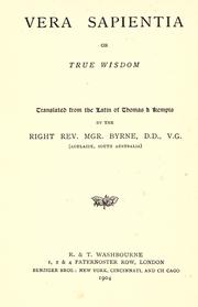 Cover of: Vera spaientia, or, True wisdom