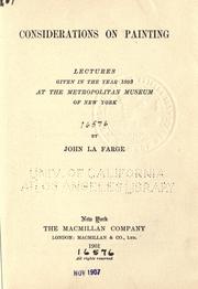 Cover of: Considerations on painting by La Farge, John