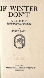 Cover of: If winter don't by Barry Pain