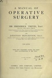 Cover of: manual of operative surgery.