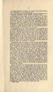 Cover of: Speech of Hon. William Lorimer of Illinois in the Senate of the United States, February 22, 1911.