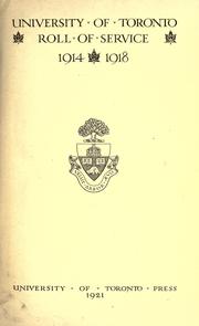 Cover of: Roll of service, 1914-1918.