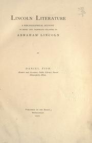 Cover of: Lincoln literature by Daniel Fish