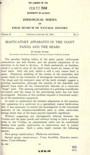 Cover of: Masticatory apparatus in the giant panda and the bears. by Harry Sicher