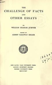 Cover of: The challenge of facts by William Graham Sumner