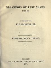 Cover of: Gleanings of past years, 1875-8. by William Ewart Gladstone