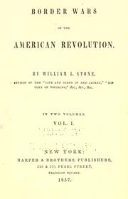 Cover of: Border wars of the American revolution. by William L. Stone