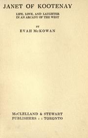 Cover of: Janet of Kootenay by Evah May (Cartwright) McKowan