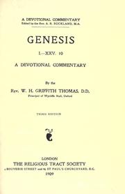 Cover of: Genesis by W. H. Griffith Thomas