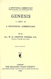 Cover of: Genesis by W. H. Griffith Thomas, W. H. Griffith Thomas