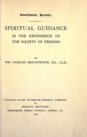 Cover of: Spiritual guidance in the experience of the Society of Friends