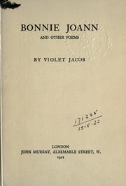 Cover of: Bonnie Joann, and other poems. by Violet Jacob, Violet Jacob