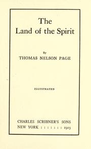 Cover of: The land of the spirit by Thomas Nelson Page