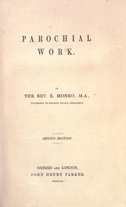 Cover of: Parochial work