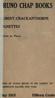 Cover of: Vignettes: pastels in prose