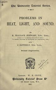 Cover of Problems in heat, light and sound by Robert Wallace Stewart