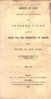 Cover of: Reports of cases argued and determined in the Supreme Court of the State of New York [1841-1844] by New York (State). Supreme Court., New York (State). Supreme Court.