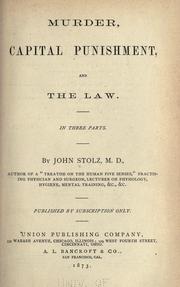 Cover of: Murder, capital punishment, and the law