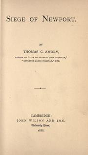 Cover of: Siege of Newport by Thomas C. Amory, Thomas C. Amory