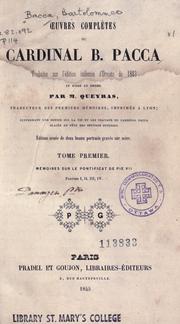 Cover of: Oeuvres compl©Łetes du cardinal B. Pacca