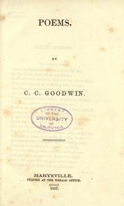 Cover of: Poems by C. C. Goodwin