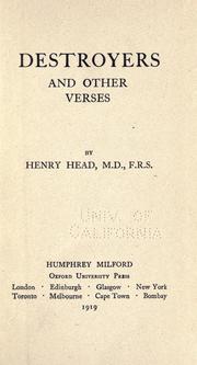 Cover of: Destroyers, and other verses