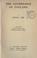 Cover of: The governance of England.