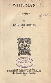Cover of: Whitman by John Burroughs