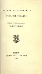 Cover of: The poetical works of William Collins by William Collins