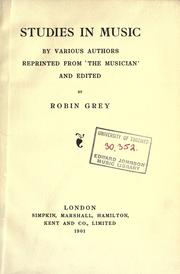 Cover of: Studies in music