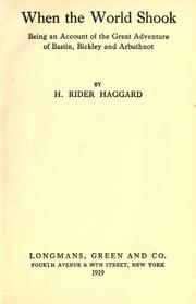 Cover of: When the world shook by H. Rider Haggard