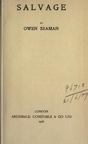 Cover of: Salvage. by Seaman, Owen (Sir)