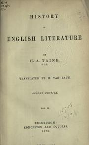 Cover of: History of English literature by Hippolyte Taine