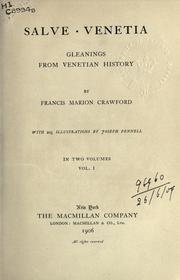 Cover of: Salve Venetia by Francis Marion Crawford, Francis Marion Crawford