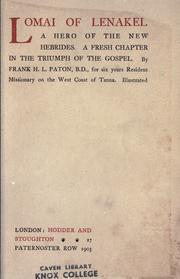 Cover of: Lomai of Lenakel by Frank H. L. Paton
